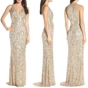Mac Duggal 4930 V-Neck Sequin Gown, Size 2 or 10, New with Tag MSRP $338